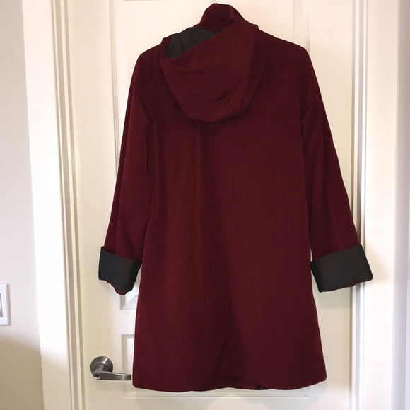 Gallery Red Trench Style Coat - Picture 3 of 5